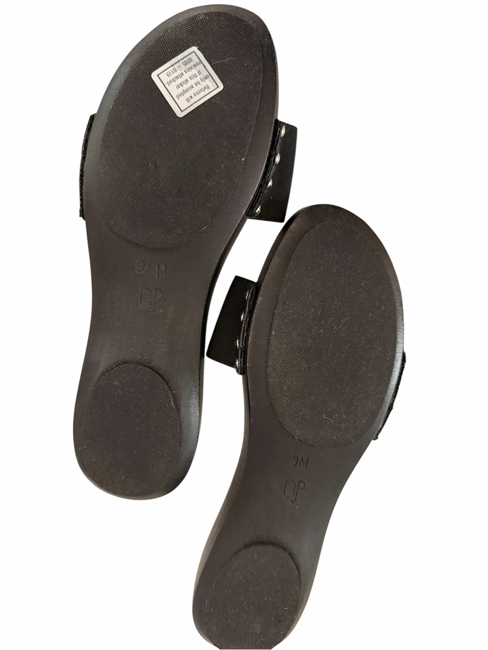 Donald J. Pliner Black Wide Strap Slide Mules-9 - Picture 2 of 5